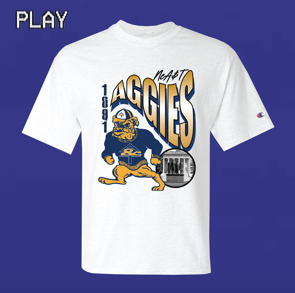 J2 Sport North Carolina A&T Aggies NCAA Jumbo Arch T-Shirt - Unisex Cotton Tee For Fans - View #11