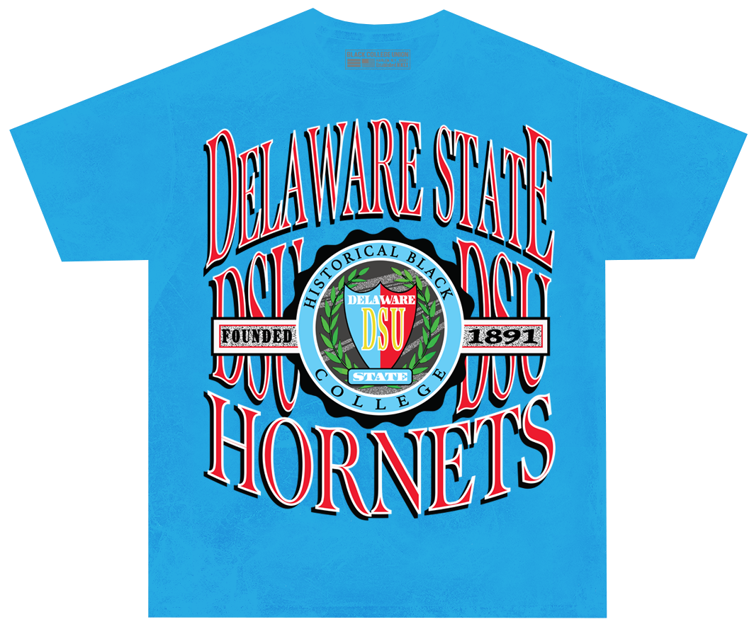 Delaware State Retro 90s Crest T-Shirt [DSU]