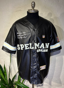 Leather Baseball Jersey - Spelman