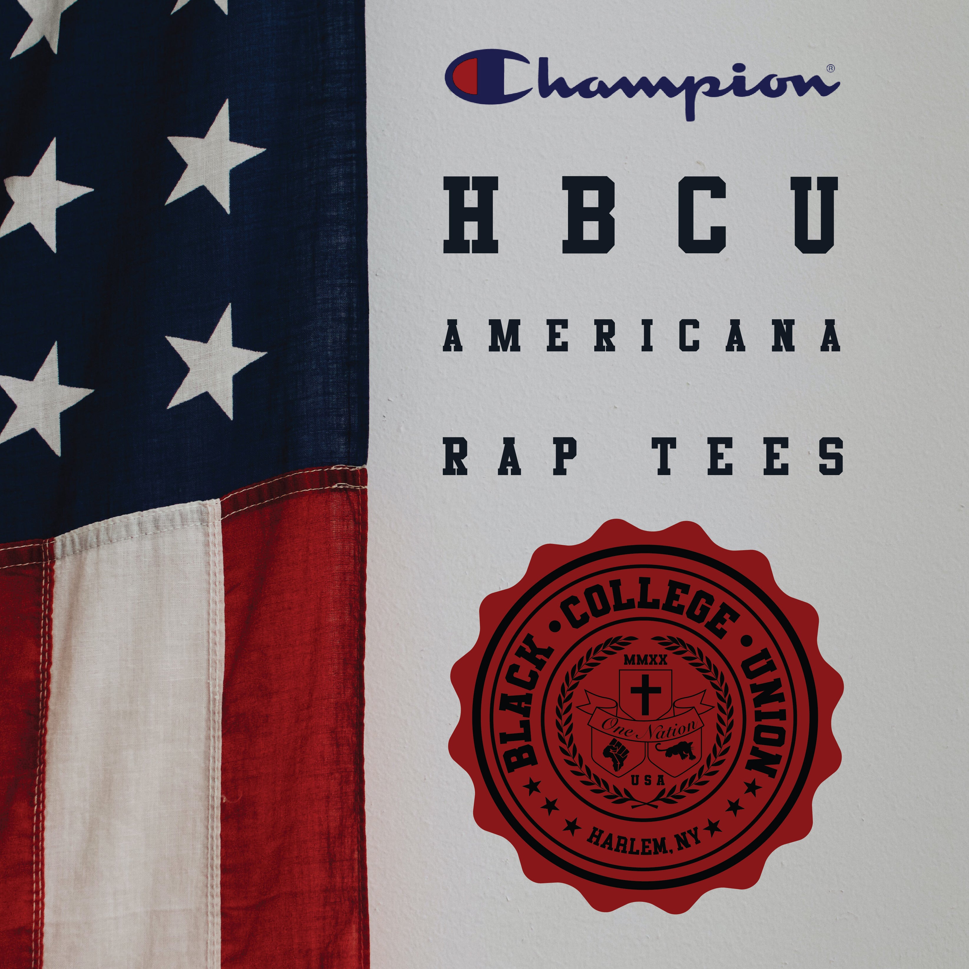 BCU X Champion Original HBCU Americana Rap Tee - Benedict