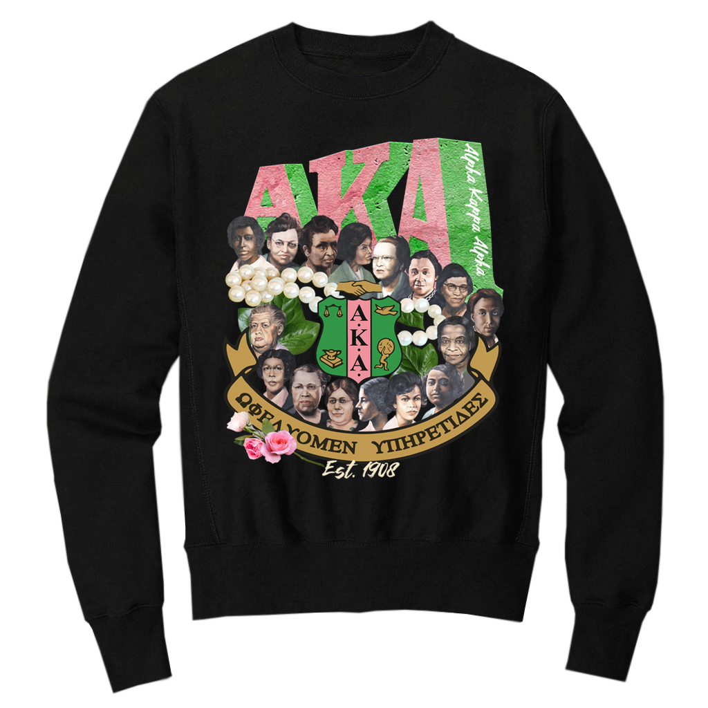 AKA Founder s Day Rushmore Crewneck Sweatshirt Black College Union