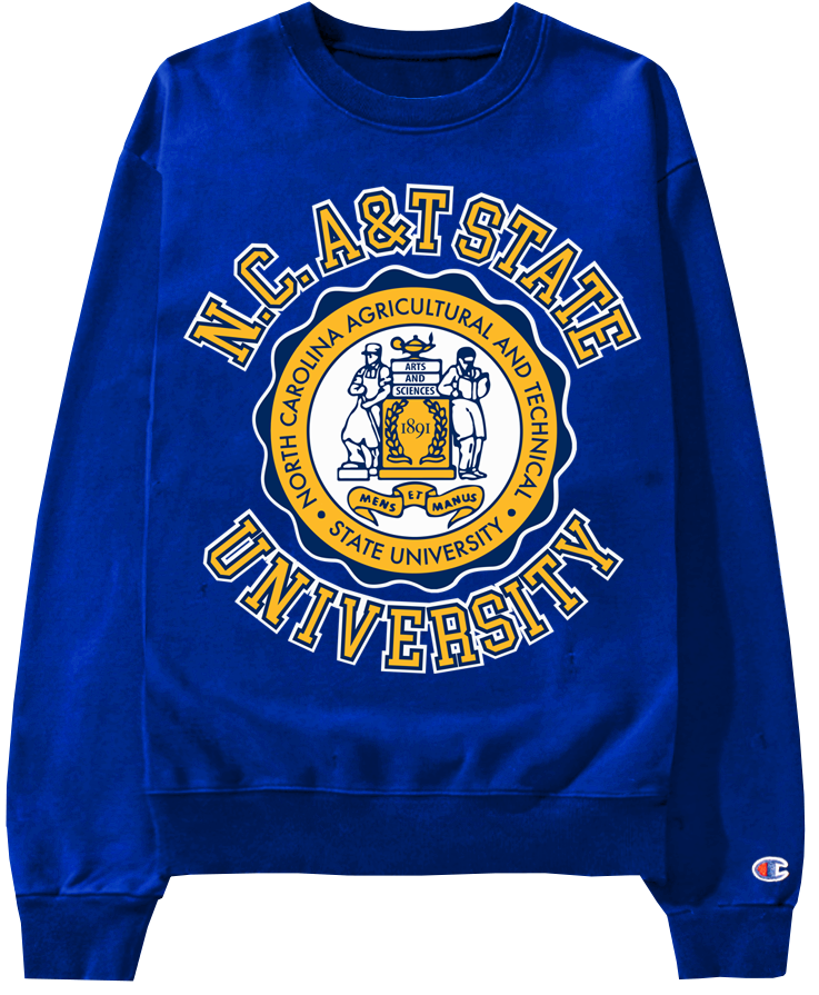North Carolina A T 80s Retro Crewneck NCAT
