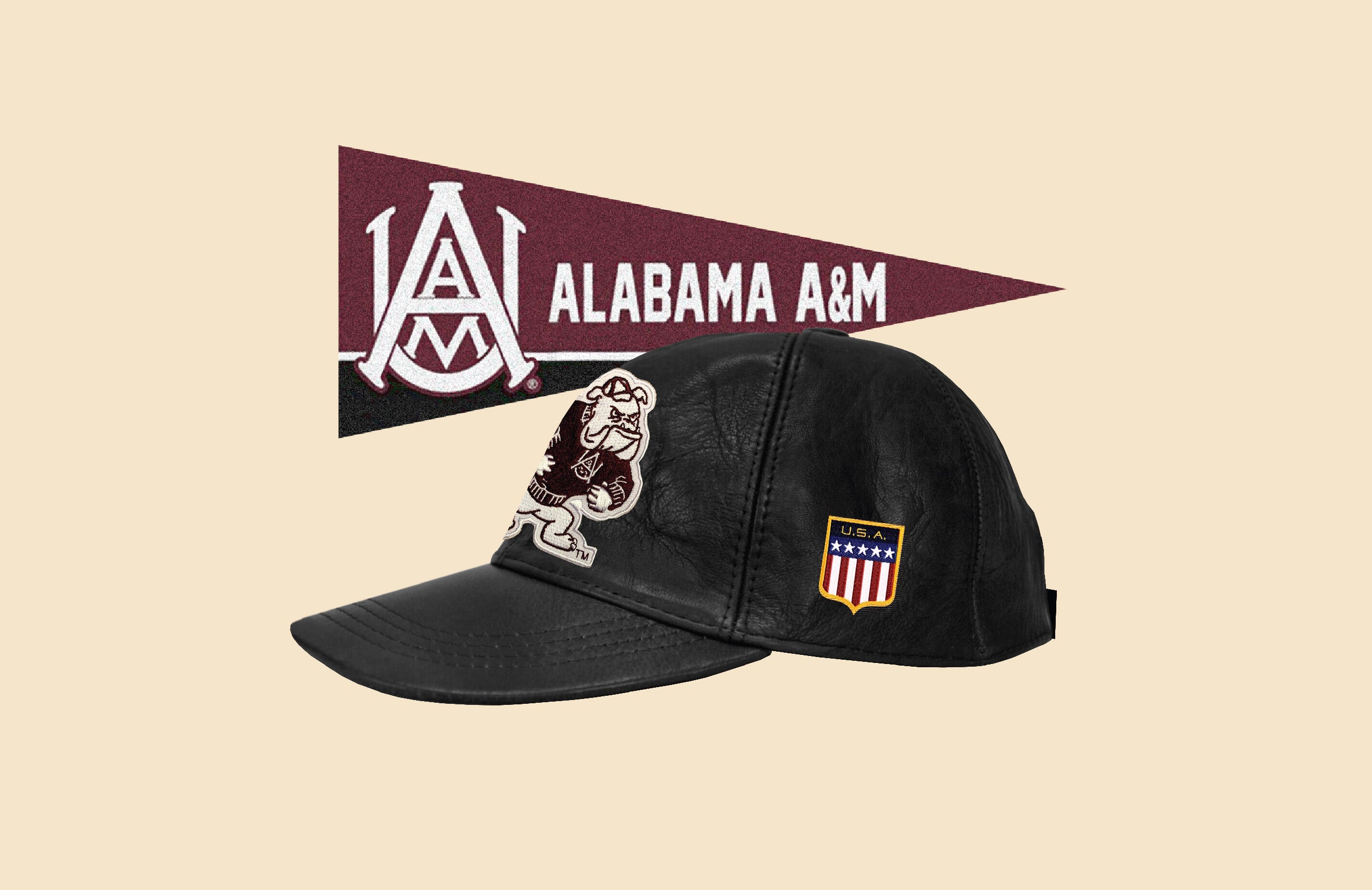 Genuine Leather HBCU Patch Cap - Alabama A&M [AAMU]