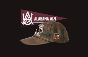 Genuine Leather HBCU Patch Cap - Alabama A&M [AAMU]